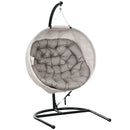 Outsunny Hanging Egg Chair Outdoor Indoor Swing Chair, Folding Basket