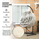 Outsunny Hanging Egg Chair Outdoor Indoor Swing Chair, Folding Basket