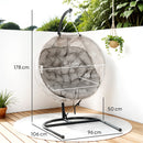 Outsunny Hanging Egg Chair Outdoor Indoor Swing Chair, Folding Basket