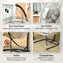 Outsunny Hanging Egg Chair Outdoor Indoor Swing Chair, Folding Basket