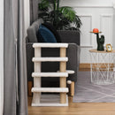 PawHut Pet Stair with 4-step Climb Ladder, Scratching Posts, White