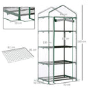Outsunny Mini Greenhouse with 4 Tiers 160H x 70L x 50Wcm