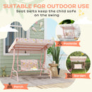 AIYAPLAY Kids Garden Swing Chair, Swing Seat with Adjustable Canopy, Pink