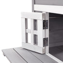PawHut 3-Tier Wooden Kitten Shelter for Indoor, Outdoor - Grey