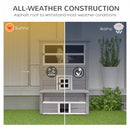 PawHut 3-Tier Wooden Kitten Shelter for Indoor, Outdoor - Grey