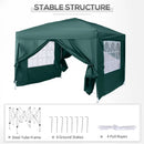 Outsunny  Gazebo 3m x 3m Green