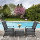 Outsunny Rattan 2 Seater Table & Chair Set - Grey