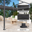 Outsunny 4x3(m) Metal Pergola Gazebo Patio Sunshelter Retractable Canopy Black
