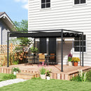 Outsunny 4x3(m) Metal Pergola Gazebo Patio Sunshelter Retractable Canopy Black