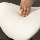 HOMCOM Saddle Stool Adjustable Rolling Salon Chair for Massage Spa Beauty White