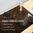 Outsunny Wooden Raised Planter with Lockable Wheels, Liner, Carbonised