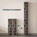 HOMCOM Set of 2 CD Storage Units with Adjustable Shelves Cement Grey
