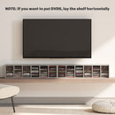 HOMCOM Set of 2 CD Storage Units with Adjustable Shelves Cement Grey