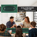 SPORTNOW 239.3 X 115.5 Cm Poker Mat 12 Player Water-Resistant, Green