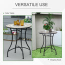 Outsunny 60cm Mosaic Round Bistro Table Outdoor Garden Side Table
