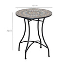 Outsunny 60cm Mosaic Round Bistro Table Outdoor Garden Side Table