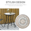 Outsunny 60cm Mosaic Round Bistro Table Outdoor Garden Side Table