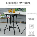 Outsunny 60cm Mosaic Round Bistro Table Outdoor Garden Side Table