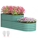Outsunny 2-Tier Galvanised Raised Garden Bed with Safety Edging