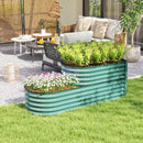 Outsunny 2-Tier Galvanised Raised Garden Bed with Safety Edging