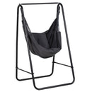 Outsunny Patio Hammock Chair w/ Stand, Hanging Chair w/ Cushion, Armrest