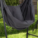 Outsunny Patio Hammock Chair w/ Stand, Hanging Chair w/ Cushion, Armrest