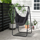 Outsunny Patio Hammock Chair w/ Stand, Hanging Chair w/ Cushion, Armrest