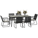 Outsunny 6 Seater Garden Dining Set with Cushions Rattan Backrest