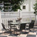 Outsunny 6 Seater Garden Dining Set with Cushions Rattan Backrest