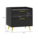 HOMCOM Bedside Table with 2 Drawers for Bedroom, Living Room