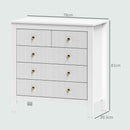 HOMCOM Fluted Bedroom Chest of Drawers w/ 5 Drawers Gold Tone Handles