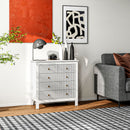 HOMCOM Fluted Bedroom Chest of Drawers w/ 5 Drawers Gold Tone Handles