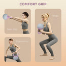 SPORTNOW Kettlebell w/ Soft Body and Non-Slip Handle, Purple and Grey