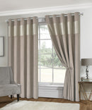 Lewis's Sophia Cut Velvet Eyelet Curtains - Champagne
