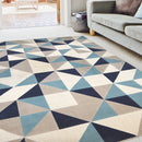 Lewis's Home Creation Geo Triangle Rugs - Light Blue & Navy Blue