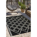 Lewis's Home Compass Diamond Flatweave Indoor & Outdoor Rugs - Black