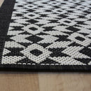 Lewis's Home Compass Aztec Flatweave Indoor & Outdoor Rugs - Black