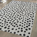 Lewis's Home Compass Mono Spot Flatweave Indoor & Outdoor Rugs - White & Black