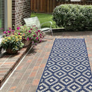 Lewis's Home Compass Indoor and Outdoor Flatweave Rugs - Navy Blue