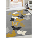 Lewis's Home Maestro Butterfly Rugs - Yellow & Grey