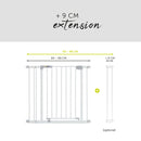 Hauck Open N Stop Safety Gate + 9cm Extension - White
