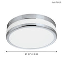 EGLO Palermo Ceiling & Wall Light - Chome & White