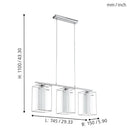 EGLO Loncino Pendant Light - Steel & White Glass