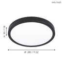 EGLO Fueva Ceiling Light Circular- Black
