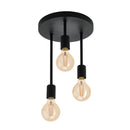 EGLO Wilmcote Ceiling Light with 3 Bulbs - Black