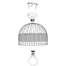 EGLO Anwick Ceiling Light - Black & Rattan