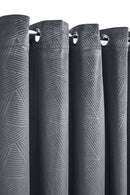 Midnight Velvet Cut Curtain - Charcoal