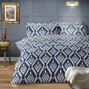 Lewis's Tahlia Ikat Duvet Set - Navy