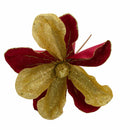 Velvet Flower Pick - Red/Gold