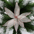 Glitter Poinsettia Pick - Blush